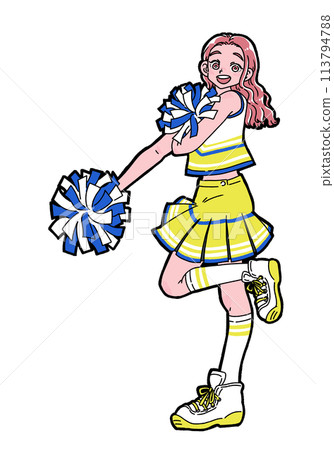 啦啦隊長微笑著擺姿勢 113794788