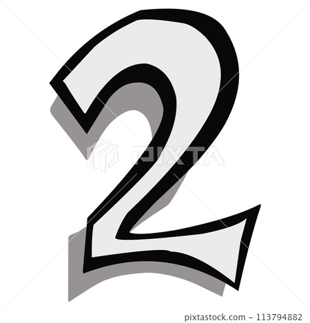 The number two design is suitable for comic designs, logos, icons and others 113794882