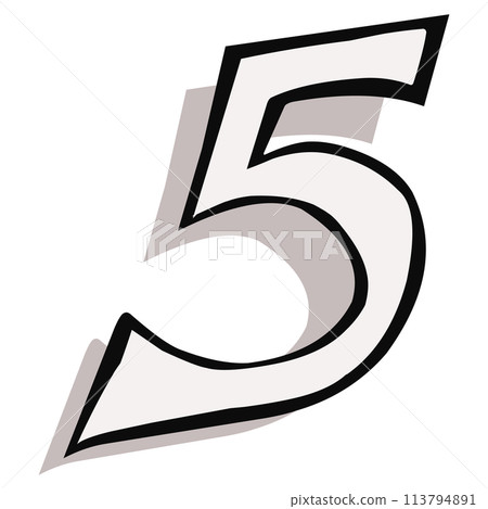 The number five design is suitable for comic designs, logos, icons and others 113794891