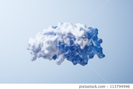 Protein structure with biological concept, 3d rendering. 113794996