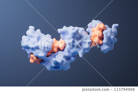 Protein structure with biological concept, 3d rendering. 113794998