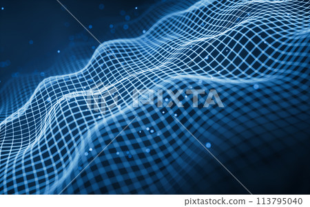 Digital space with glowing lines, 3d rendering. 113795040