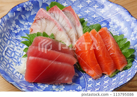 各種各樣的美味生魚片 各種各樣的美味生魚片 113795086