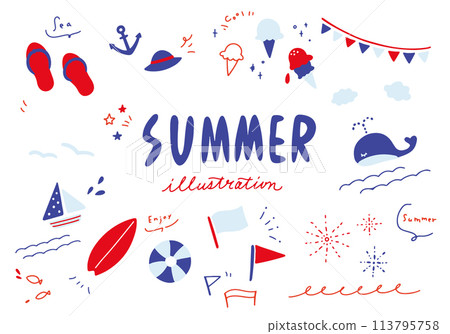 Marine color summer material set Marine color summer material set 113795758