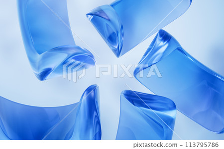 Abstract curve geometries background, 3d rendering. 113795786