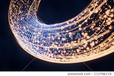 Flowing digital lines with cyberspace background, 3d rendering. 113796219