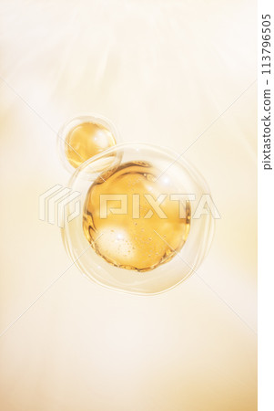 Golden liquid oil bubble background, 3d rendering. 113796505