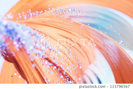 Flowing curves lines background, 3d rendering. 113796567