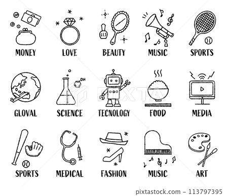 Selection card set (monochrome) Selection card set (monochrome) 113797395