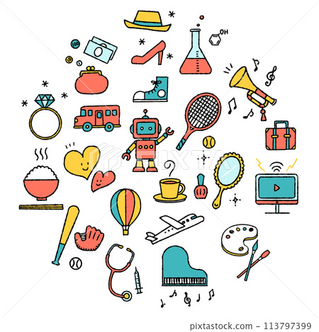 手繪可愛圖示集（彩色） 113797399