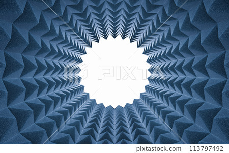 Triangle shape sound-absorbing cotton background, 3d rendering. 113797492