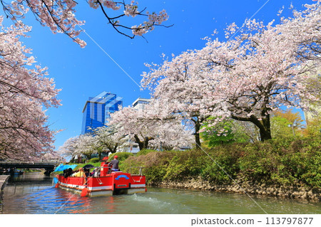 【富山縣】松川、松川遊船、櫻花盛開 【富山縣】松川、松川遊船、櫻花盛開 113797877
