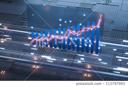 statistical graph with business finance concept, 3d rendering. statistical graph with business finance concept, 3d rendering. 113797993