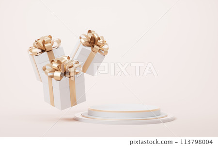 Gift box, festival and celebration, 3d rendering. 113798004
