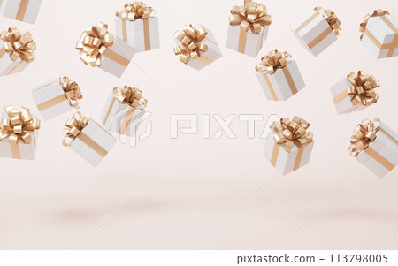 Gift box, festival and celebration, 3d rendering. 113798005