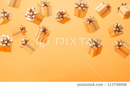 Gift box, festival and celebration, 3d rendering. 113798006