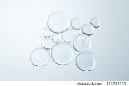 Transparent glass bubbles background, 3d rendering. 113798015
