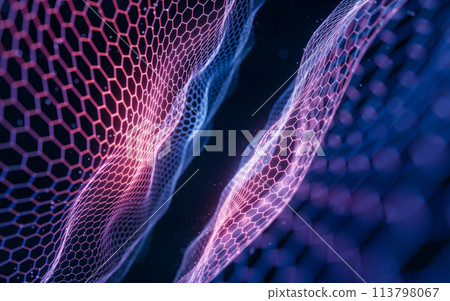 Digital hexagonal graphic background, 3d rendering. 113798067