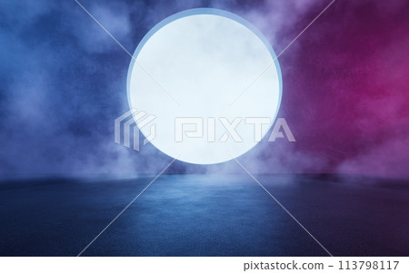 Dark room with smoke effect, 3d rendering. Dark room with smoke effect, 3d rendering. 113798117