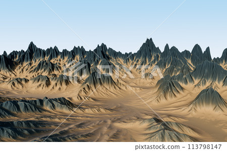 Landscape with mountains landform, 3d rendering. 113798147