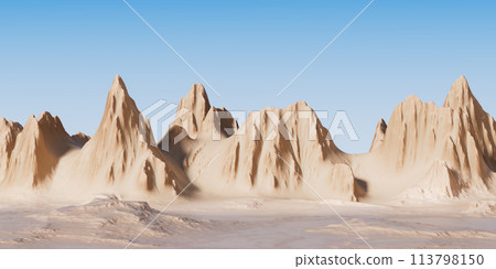 Landscape with mountains landform, 3d rendering. 113798150