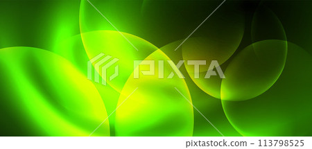 a green background with glowing circles on it 113798525