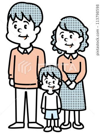 一家三口的插圖 113798598