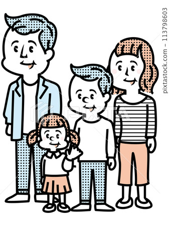 4個人家庭的例證 113798603