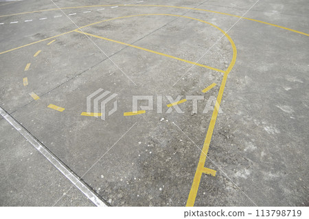 Detail of basketball court, street sport 113798719