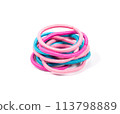 Colorful hair elastic isolated on white background 113798889