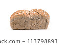 Cereal bread on white background 113798893