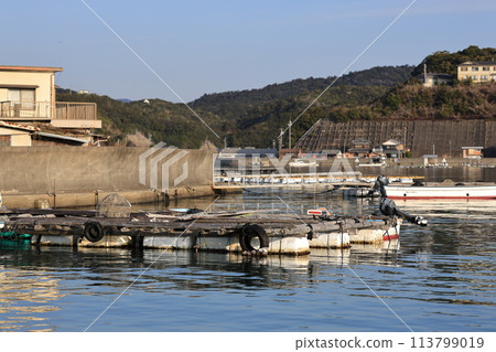 Fishing boat anchored at the fishing port 113799019
