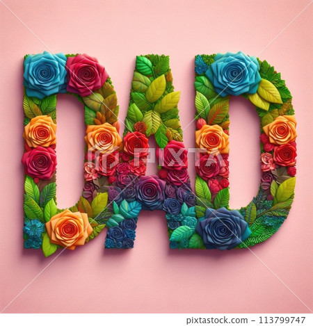 Happy fathers day decoration background,dad text with Generative AI. 113799747