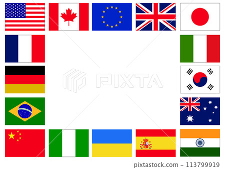 World flags frame - Stock Illustration [113799919] - PIXTA