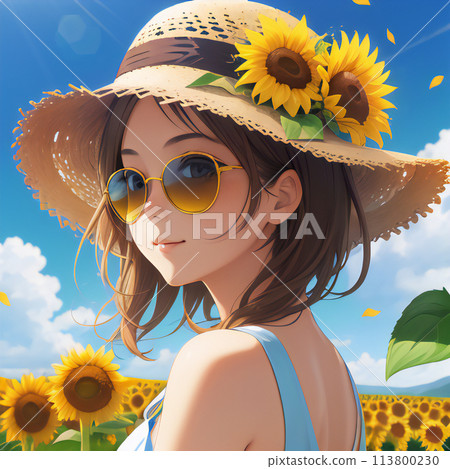 Sunflower Series (V) Straw hats to beat the heat and sunburn hats [AI-generated images] 113800230