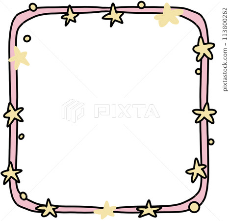 Hand drawn frame with star 113800262