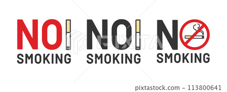 禁止吸煙標誌插圖集 113800641
