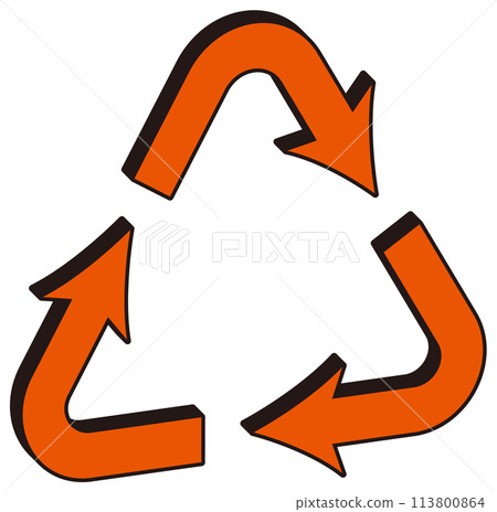 三角循環圖圖表箭頭3D風格紅色 113800864