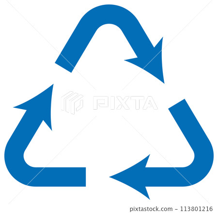 Triangular cycle diagram infographic arrows blue 113801216