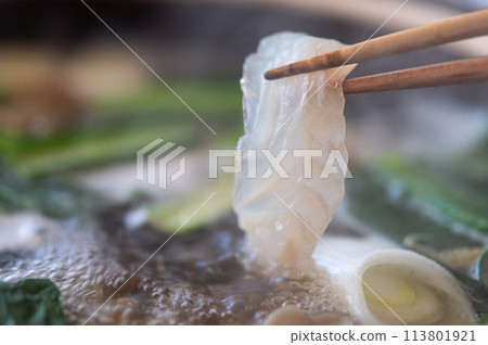 Halibut shabu-shabu 113801921
