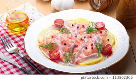 三文魚生牛肉片 113802366