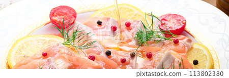 三文魚生牛肉片 113802380