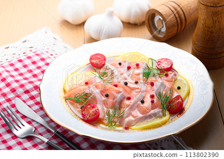 三文魚生牛肉片 113802390
