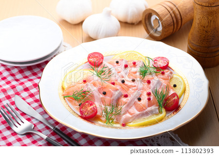 三文魚生牛肉片 113802393