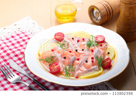 三文魚生牛肉片 113802398