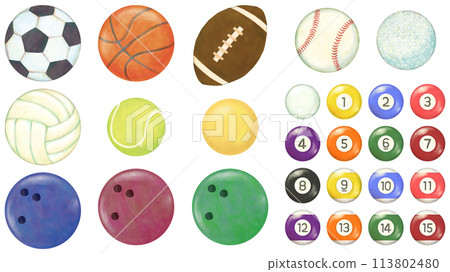 Ball game ball illustration set sports Ball game ball illustration set sports 113802480