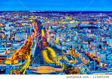 View from the Montparnasse tower on Paris in early spring. View from the Montparnasse tower on Paris in early spring. 113803340