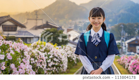 High school girl in uniform 113804178