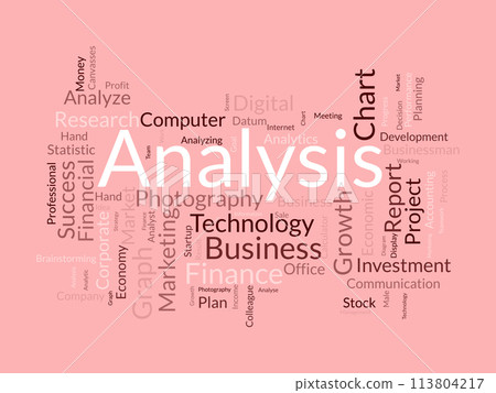 Analysis word cloud template. Business model concept vector background. 113804217
