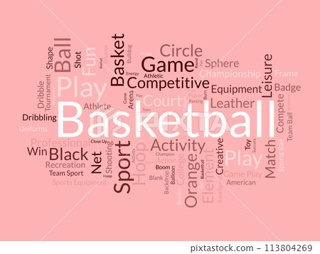 Basketball word cloud template. Sports concept vector background. Basketball word cloud template. Sports concept vector background. 113804269